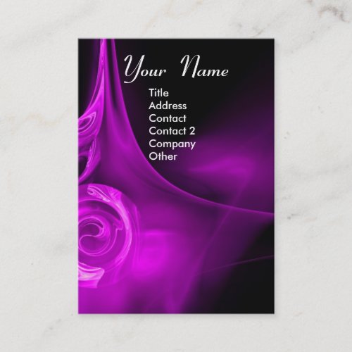 FRACTAL ROSE 3 bright light purple black Business Card