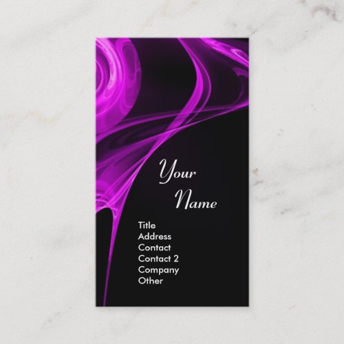 FRACTAL ROSE 3 bright light purple black Business Card