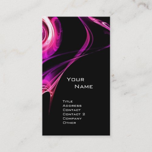 FRACTAL ROSE 3 bright pink purple violet black Business Card Template