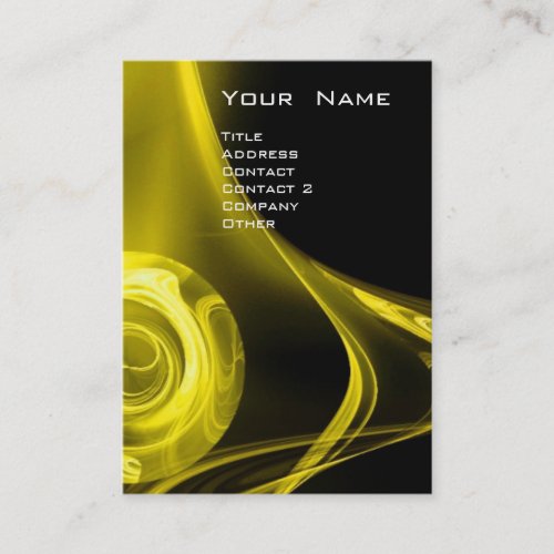 FRACTAL ROSE 3 bright yellow orange brown black Business Card