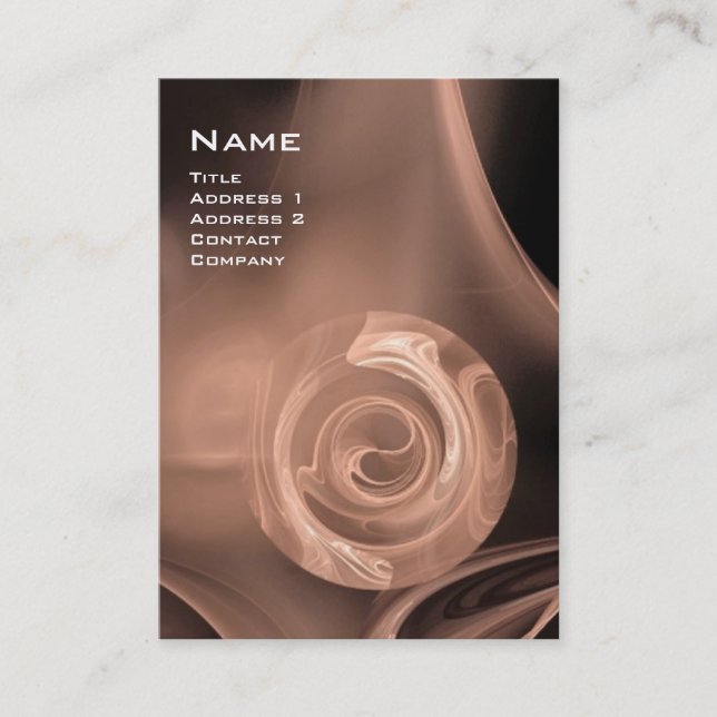 FRACTAL ROSE 4 MONOGRAM black antique pink brown Business Card (Front)