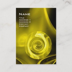 FRACTAL ROSE 4 MONOGRAM bright  yellow  red black Business Card