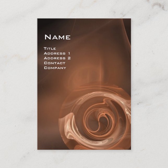 FRACTAL ROSE 4 MONOGRAM brown white Business Card (Front)