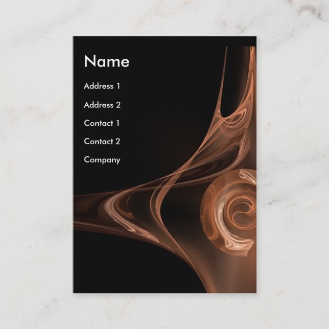 FRACTAL ROSE ,bright brown black Business Card (Front)