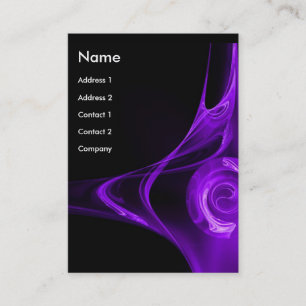 FRACTAL ROSE ,bright purple blue black Business Card