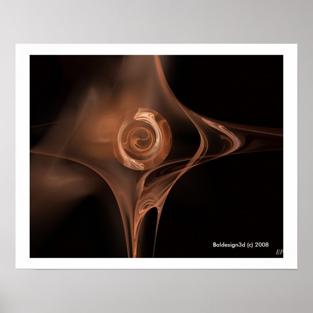 FRACTAL ROSE ,brown Poster (Front)