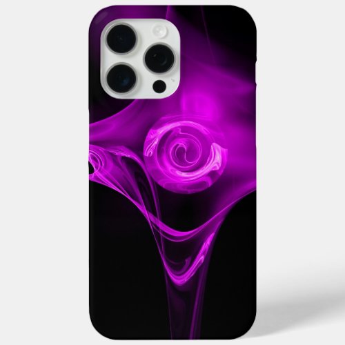 FRACTAL ROSE  Purple Violet black iPhone 15 Pro Max Case