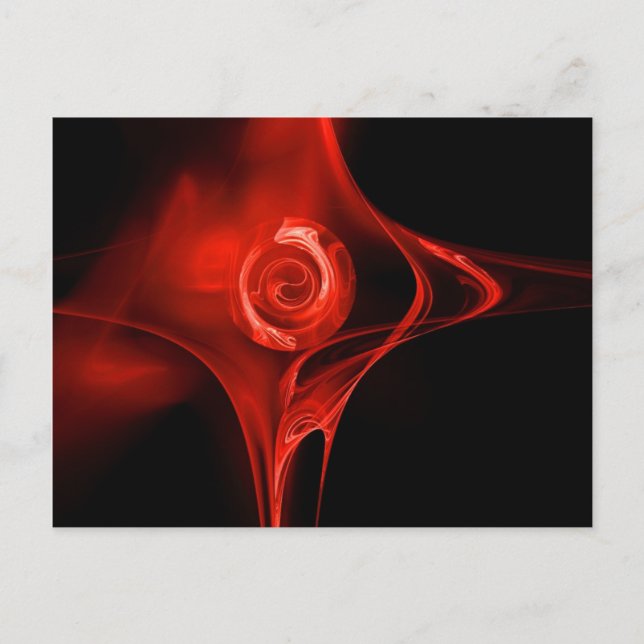 FRACTAL ROSE , red Postcard (Front)