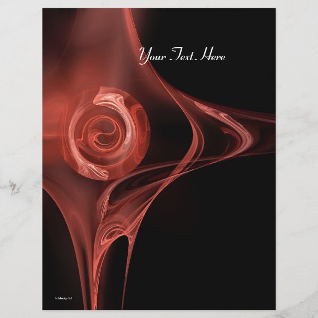 FRACTAL ROSE soft antique red black Flyer (Front)