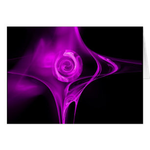 FRACTAL ROSE , violet purple Cards