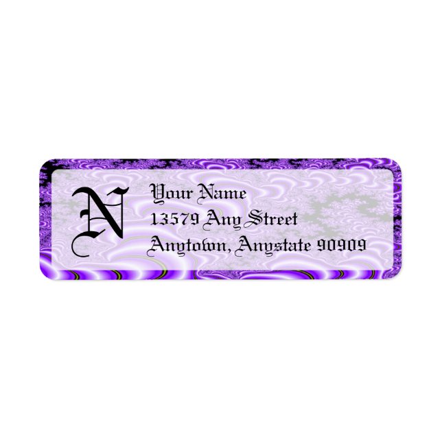 Fractal S~01 Monogram Return Address Labels (Front)