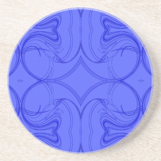 Fractal Series-13---Blue Coaster 1 of   colors (Front)