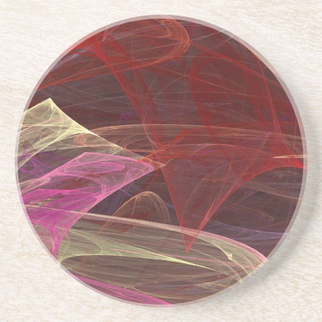 Fractal Series-2---Red Coaster 1 of   colors (Front)