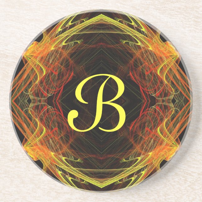 Fractal Series-2---Yellow coaster--1 of   colors Coaster (Front)