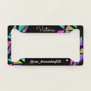 Fractal Shapes Business Neon   License Plate Frame