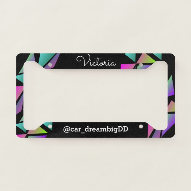 Fractal Shapes Business Neon   License Plate Frame (Front)