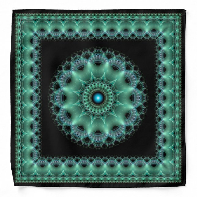 Fractal shiny flamboyant framed pattern bandana (Front)