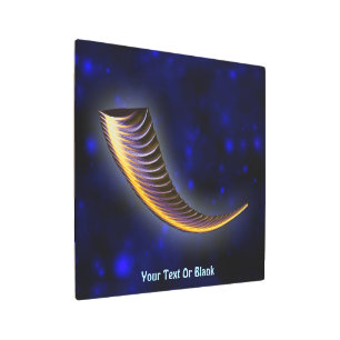 Fractal Shofar Metal Print