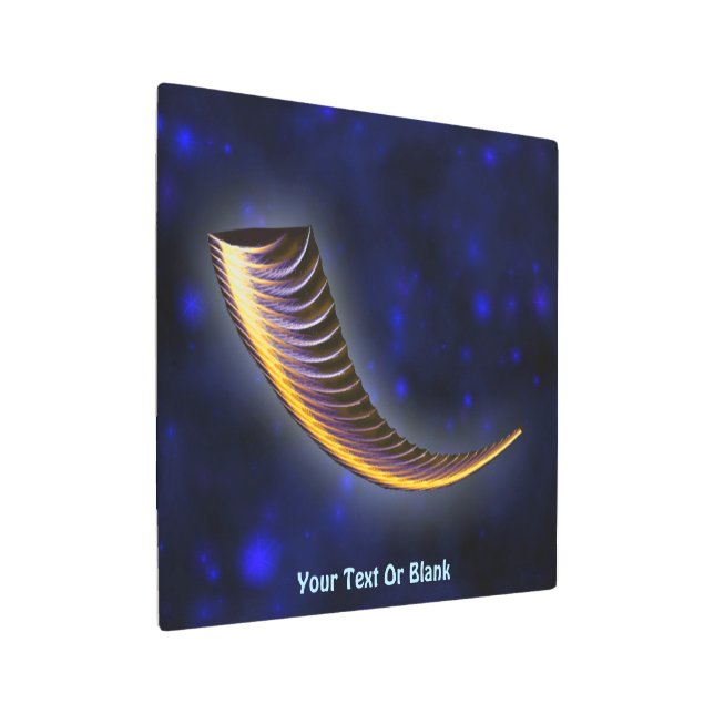 Fractal Shofar Metal Print (Angled)