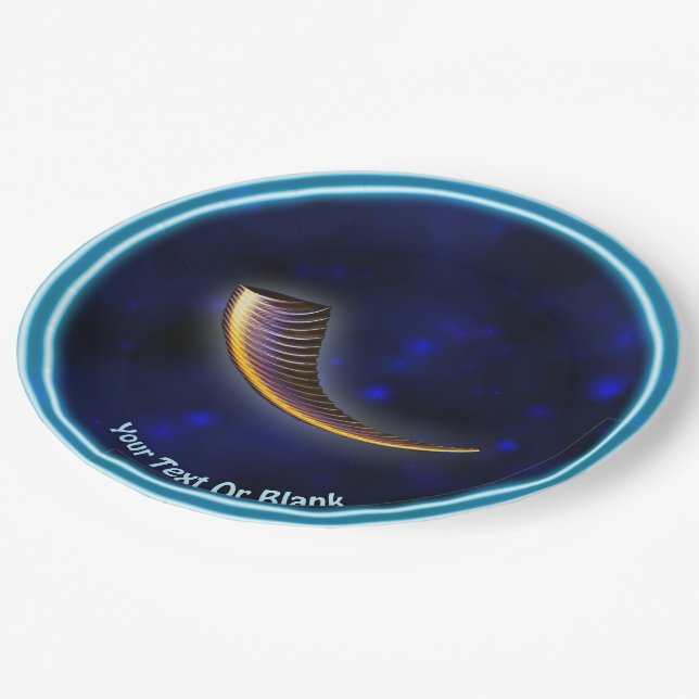 Fractal Shofar Paper Plates (Angled)