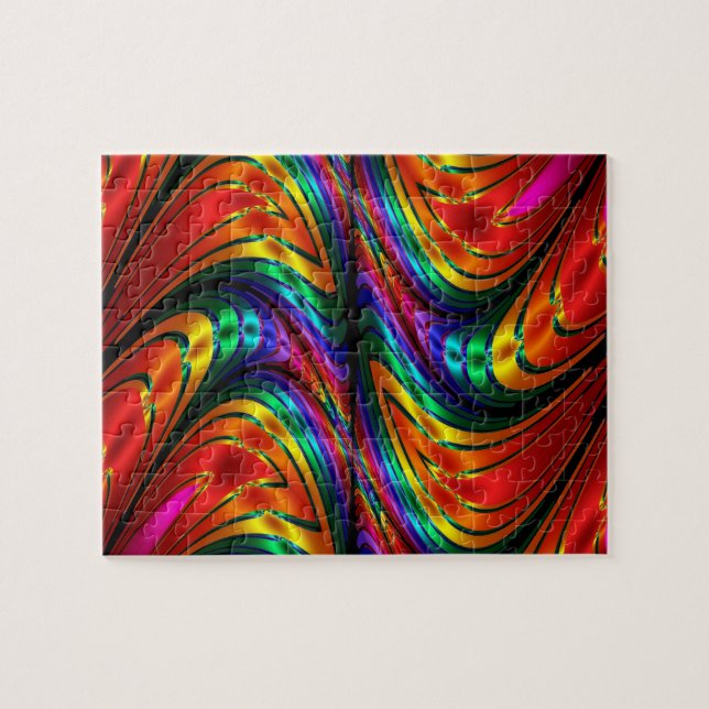Fractal Silk Rainbow Jigsaw Puzzle (Horizontal)