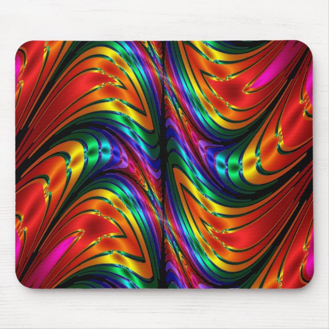 Fractal Silk Rainbow Mouse Pad (Front)