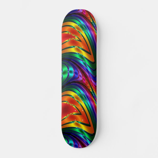 Fractal Silk Rainbow Skateboard Deck (Front)