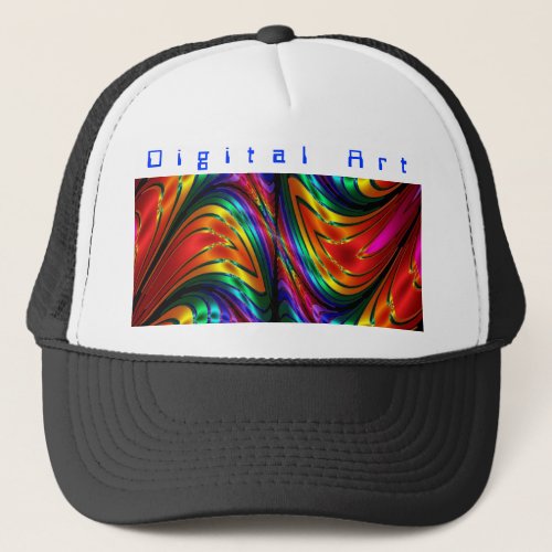 Fractal Silk Rainbow Trucker Hat