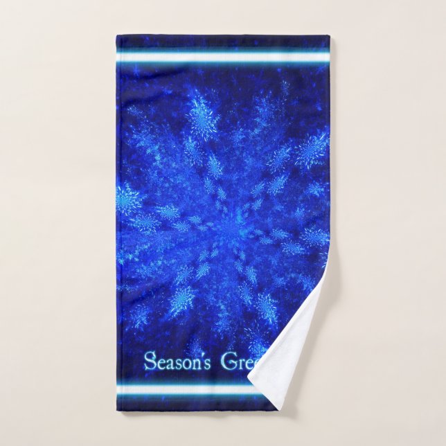 Fractal Snowburst - Season's Greetings Hand Towel (Hand Towel)