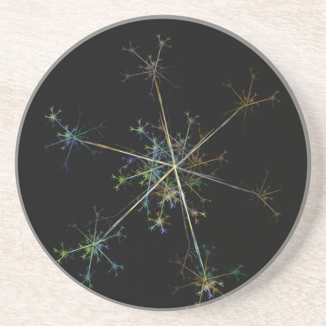 Fractal Snowflake Drink Coaster (Front)