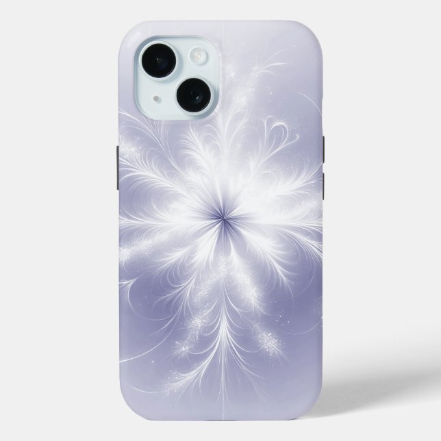 Fractal Snowflake On Purple Case-Mate iPhone Case (Back)
