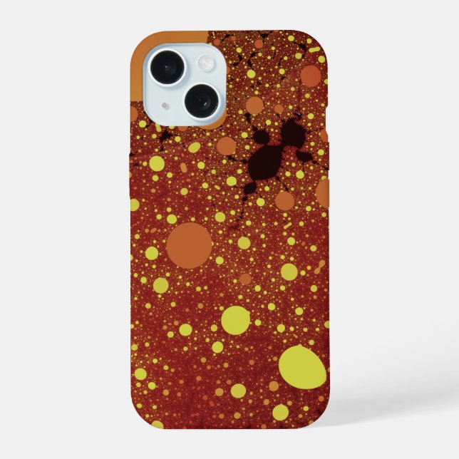 Fractal Space - Cool Orange Abstract Iphone Case (Back)