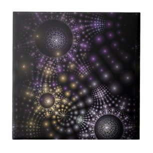 Fractal Sphere Art Mandala Universe Ceramic Tile