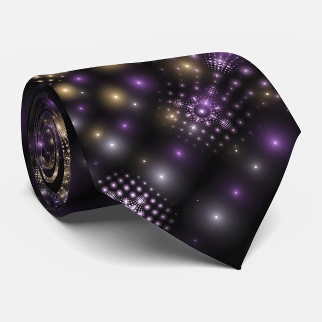 Fractal Sphere Art Mandala Universe Neck Tie (Rolled)