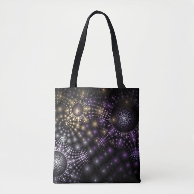 Fractal Sphere Art Mandala Universe Throw Pillow  Tote Bag (Front)