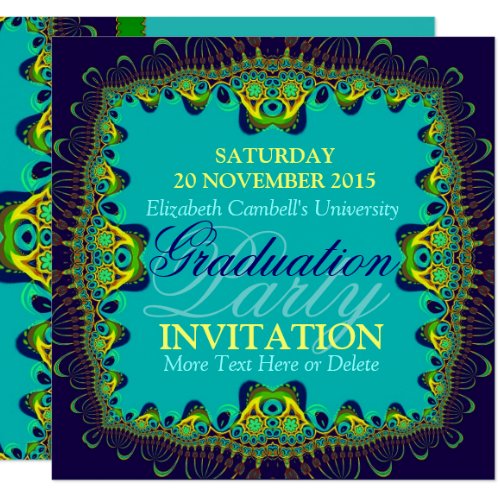 Fractal Spice Exotic Graduation Party Invitation