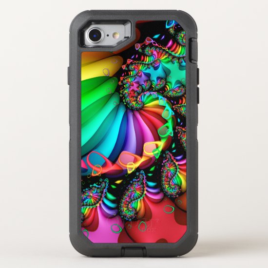 Fractal Spiral Melodic Rainbow OtterBox Defender iPhone 7 Case