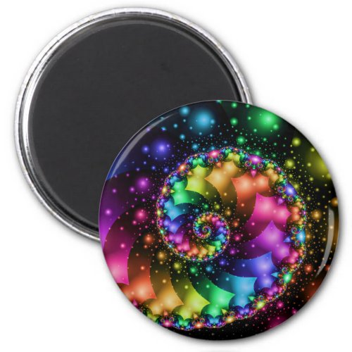 Fractal Spiral Rainbow Nebula Magnet