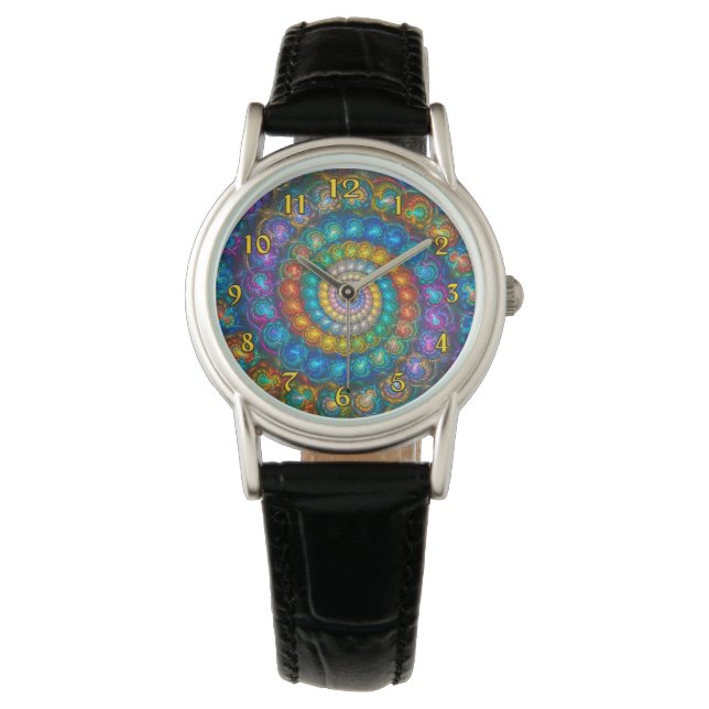 Fractal Spiral Shell Beads Watch (Front)