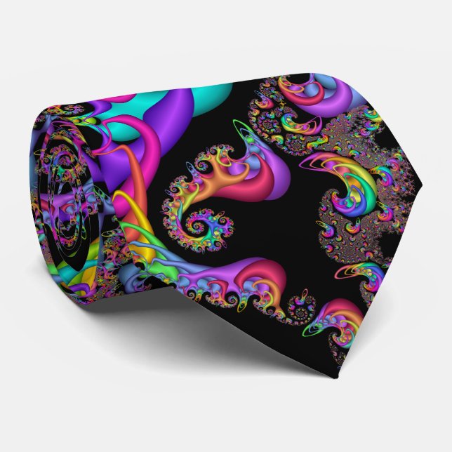 Fractal Spiral Sorbet Swirl Tie (Rolled)