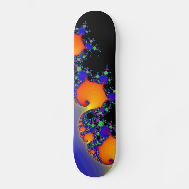 Fractal Spirals: Custom Skateboard Deck (Front)