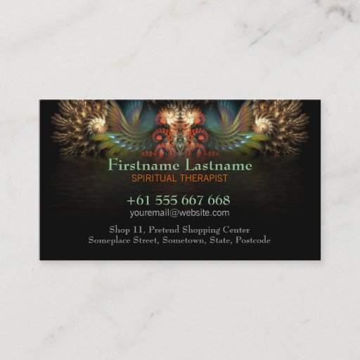 Customizable Fractal Spirit Wings w/ Logo Business Card