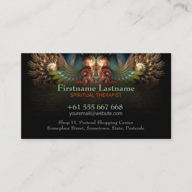 Fractal Spirit Wings w/ Logo Business Card (Front)