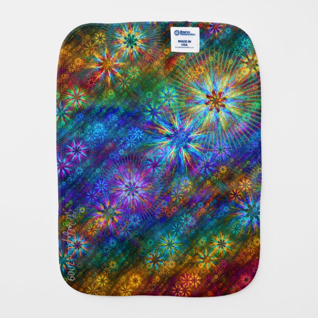 Fractal Spring Swatch Baby Burp Cloth (Back)