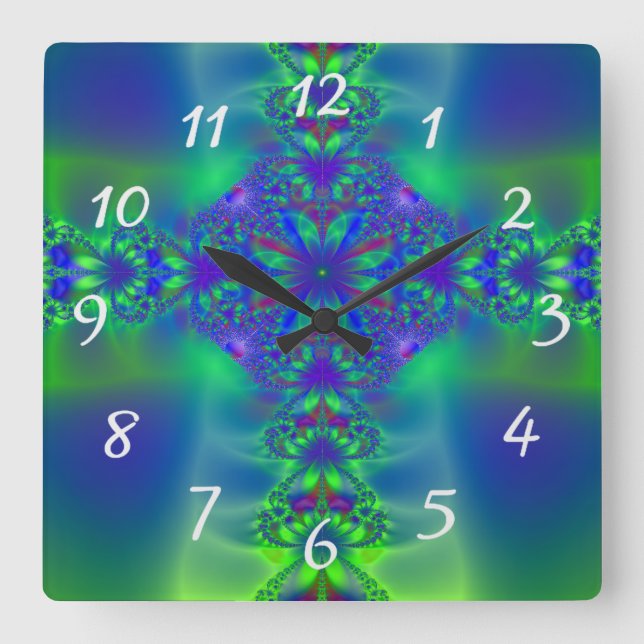 Fractal Square Wall Clock (Front)