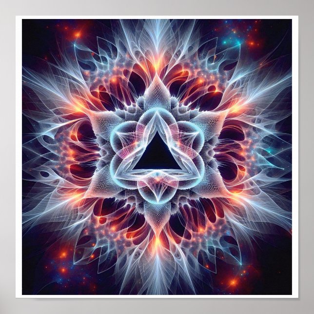 Fractal Star Collapse in Cosmic Bloom Poster (Front)