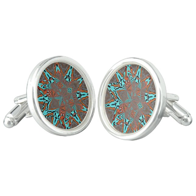 Fractal Star of Future Complexity Cufflinks (Angled)