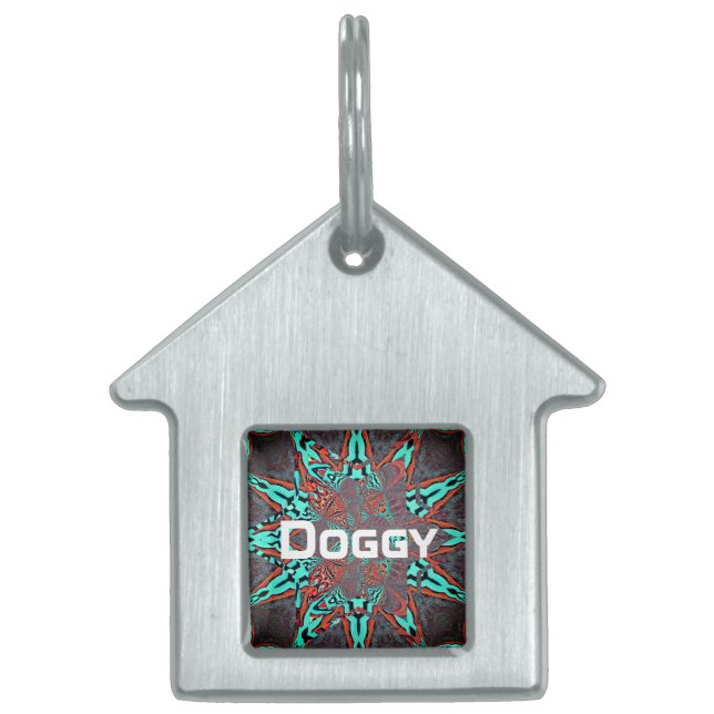 Fractal Star of Future Pet ID Tag (Front)