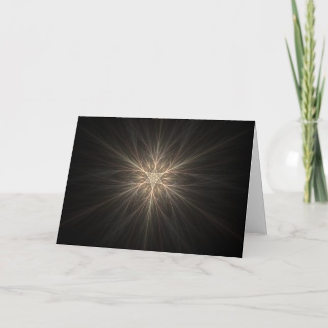 Fractal Star or Snowflake Design Holiday Card (Front)