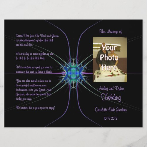 Fractal Star Photo Wedding Program